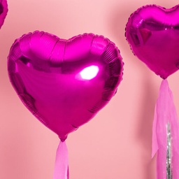 BALLON ALUMINIUM COEUR FUSCHIA 45CM