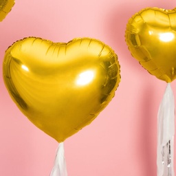 BALLON ALUMINIUM COEUR OR 45CM