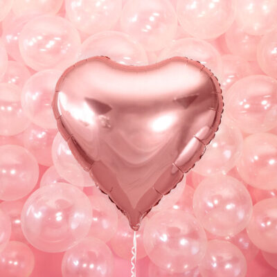 BALLON ALUMINIUM COEUR ROSE 45CM