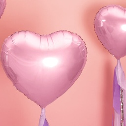 BALLON ALUMINIUM COEUR ROSE PASTEL 45CM