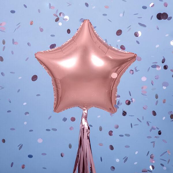 BALLON ALUMINIUM OR ROSE 48CM