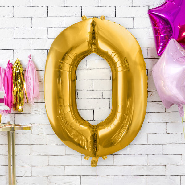 BALLON CHIFFRE « 0 » OR