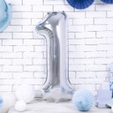 BALLON CHIFFRE « 1 » ARGENTÉ