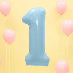 BALLON CHIFFRE « 1 » BLEU CIEL