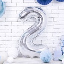 BALLON CHIFFRE « 2 » ARGENTÉ