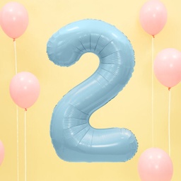 BALLON CHIFFRE « 2 » BLEU CIEL