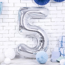 BALLON CHIFFRE « 5 » ARGENTÉ