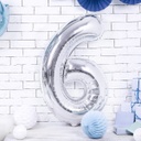 BALLON CHIFFRE « 6 » ARGENTÉ