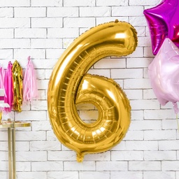 BALLON CHIFFRE « 6 » OR