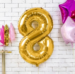 BALLON CHIFFRE « 8 » OR