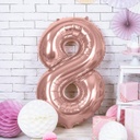 BALLON CHIFFRE « 8 » OR ROSE