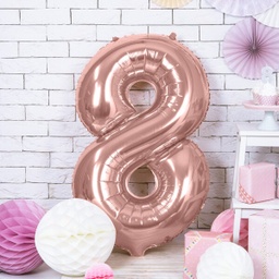 BALLON CHIFFRE « 8 » OR ROSE