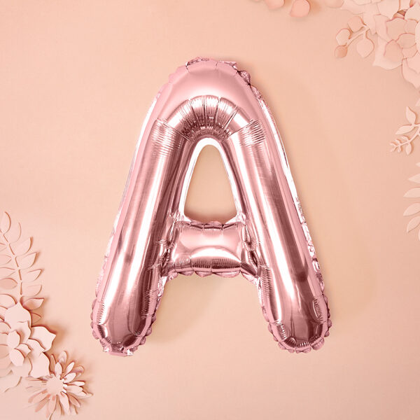 BALLON LETTRE "A" OR ROSE