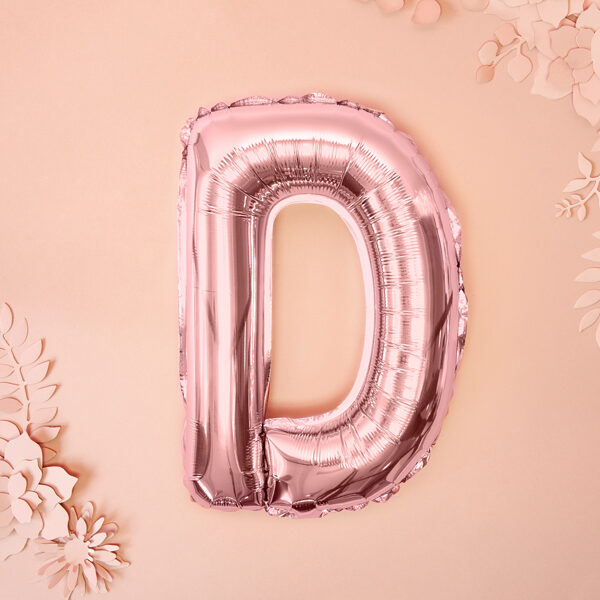 BALLON LETTRE "D" OR ROSE