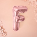 BALLON LETTRE "F" OR ROSE