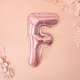 BALLON LETTRE "F" OR ROSE