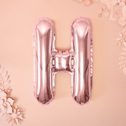 BALLON LETTRE "H" OR ROSE
