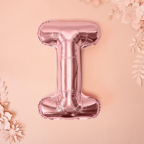 BALLON LETTRE "I" OR ROSE