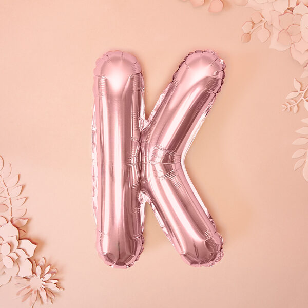 BALLON LETTRE "K" OR ROSE