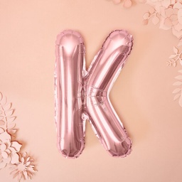 BALLON LETTRE "K" OR ROSE