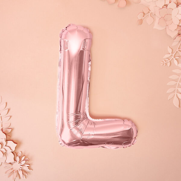 BALLON LETTRE "L" OR ROSE