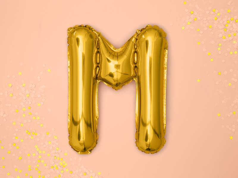 BALLON LETTRE « M » OR