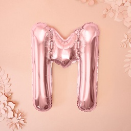 BALLON LETTRE « M » OR ROSE