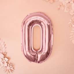 BALLON LETTRE « O » OR ROSE
