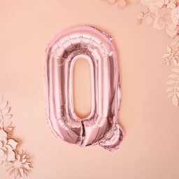 BALLON LETTRE « Q » OR ROSE