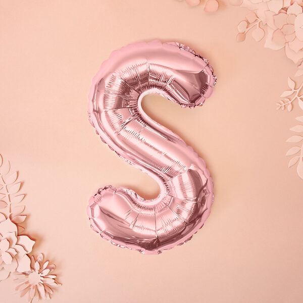 BALLON LETTRE « S » OR ROSE