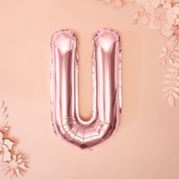 BALLON LETTRE « U » OR ROSE