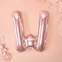 BALLON LETTRE « W » OR ROSE