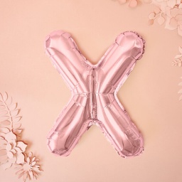 BALLON LETTRE « X » OR ROSE