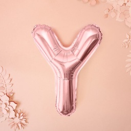 BALLON LETTRE « Y » OR ROSE