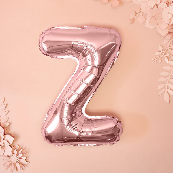 BALLON LETTRE « Z » OR ROSE