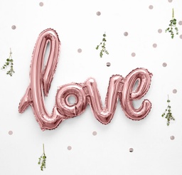 BALLON « LOVE » OR ROSE