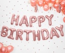 BALLONS "HAPPY BIRTHDAY" OR ROSE