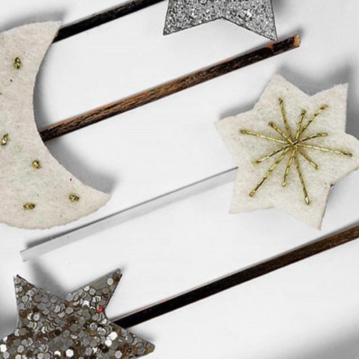 BARRETTES A CHEVEUX LUNE & ETOILE
