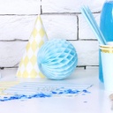 BOULE ALVEOLE BLEU CIEL 10CM