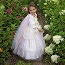 CAPE DE PRINCESSE ROSE DORÉ 5-6 ANS