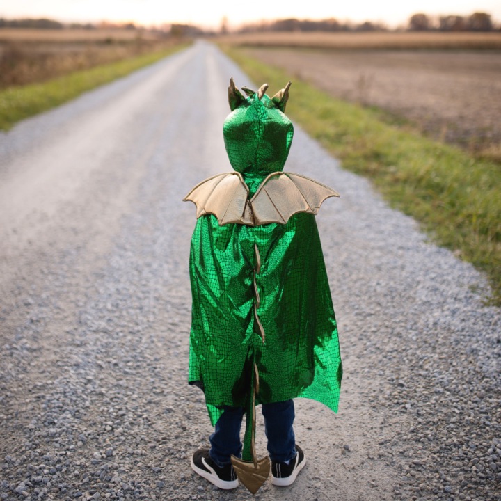 CAPE DRAGON VERT 5-6ANS