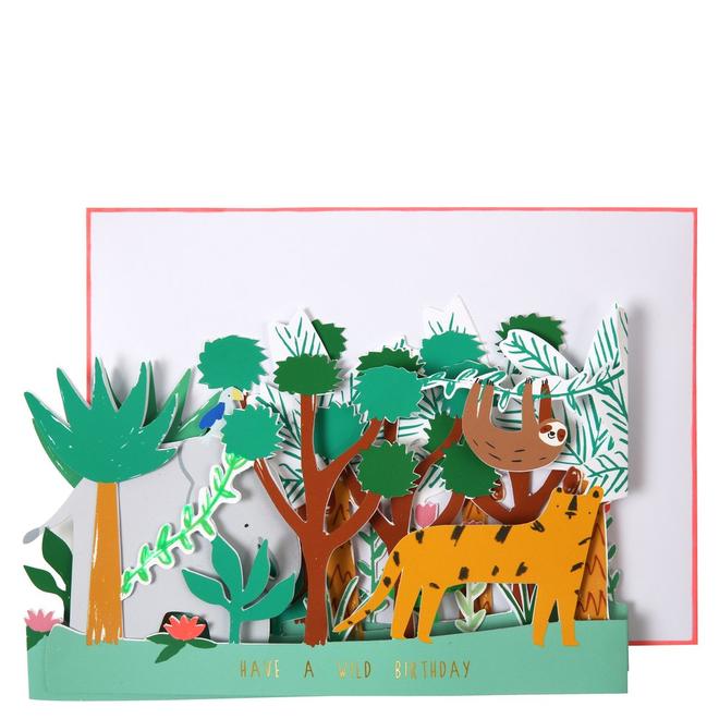 CARTE "HAVE A WILD BIRTHDAY" SCENE 3D