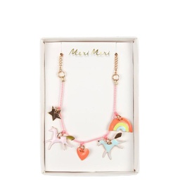 COLLIER À BRELOQUES EN ÉMAIL LICORNE