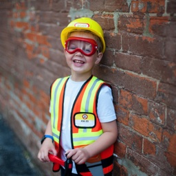 COSTUME D'OUVRIER DE LA CONSTRUCTION AVEC ACCESSOIRES 5-6ANS