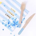 COUVERTS EN BOIS BLEU PASTEL