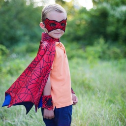 ENSEMBLE CAPE SPIDERMAN AVEC MASQUE ET POIGNETS 3-4ANS