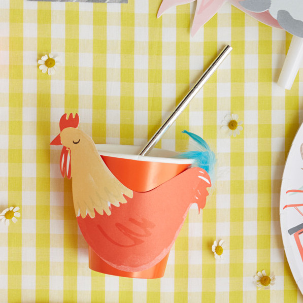GOBELETS COQ DANS LE FERME