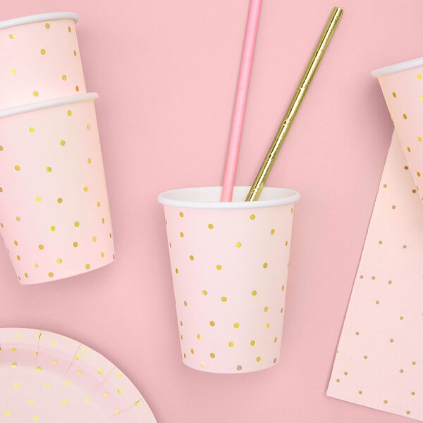 GOBELETS ROSE PASTEL POIS OR