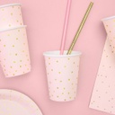 GOBELETS ROSE PASTEL POIS OR