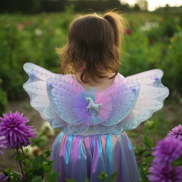 JUPE LICORNE MAGIQUE & AILES PASTEL 4-6ans